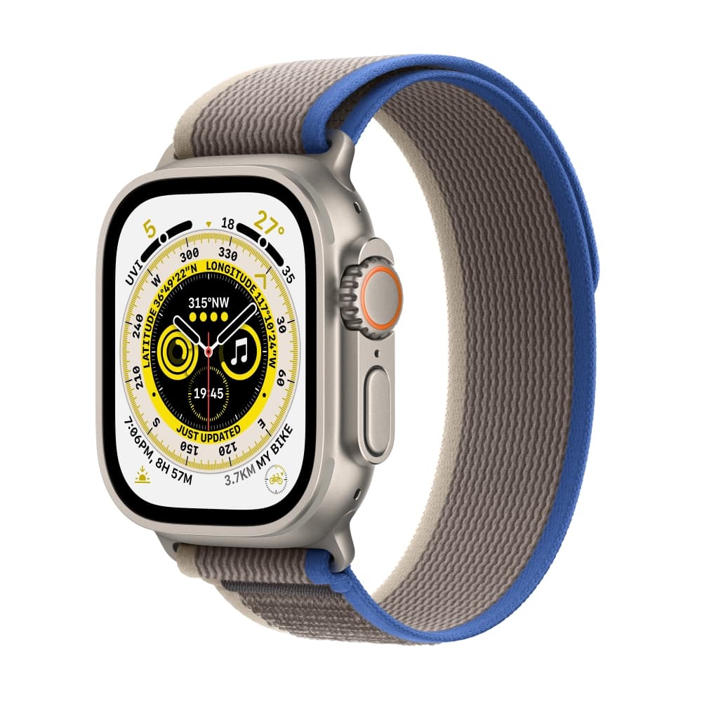 Apple Watch Ultra Cell 49mm Titanium Case Blue/Gray Trail Loop - S/M