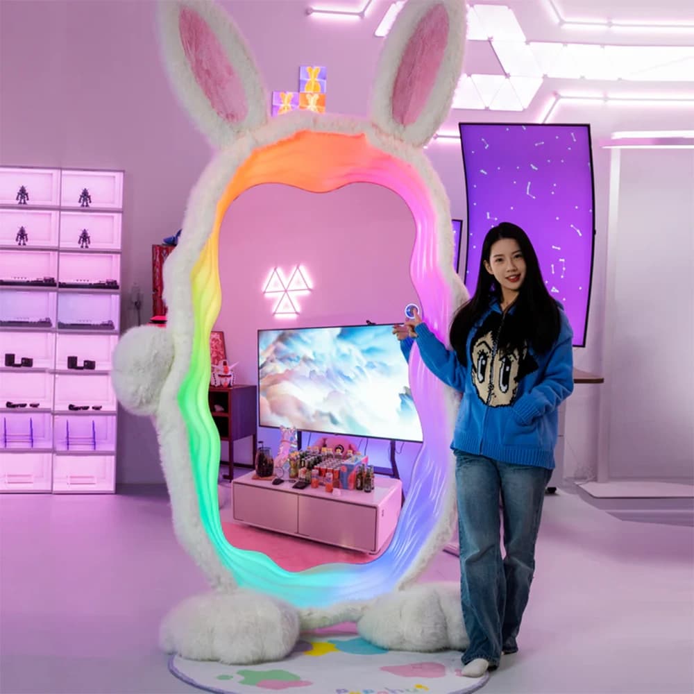 Ingrem Glowing Magic Bunny Mirror RGB LED Full-Length Vanity Mirror