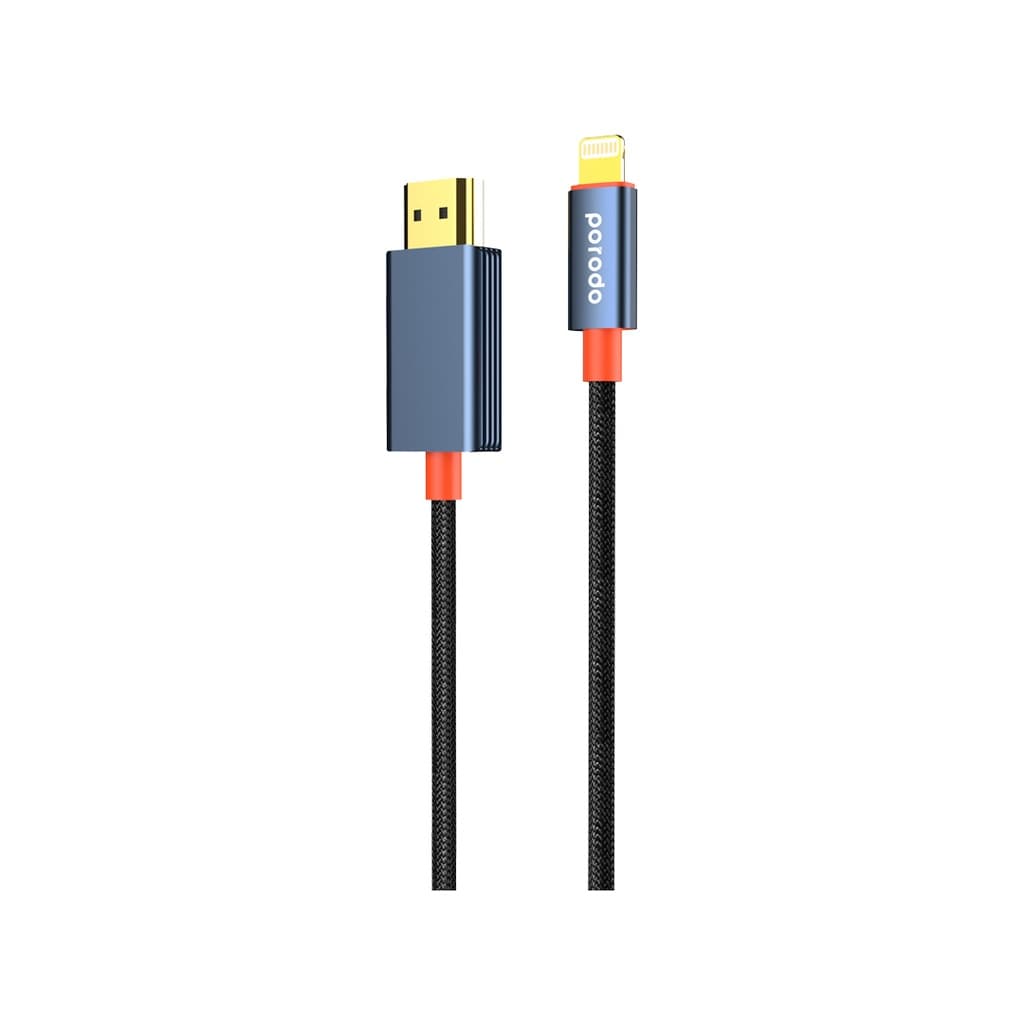Porodo Woven Cable Lightning to HDMI