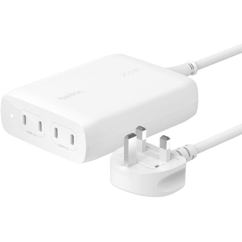 Belkin BoostCharge Pro 200W 4-Port USB-C GaN Charger, USB PD (Power Delivery), 200 Watts, 4 USB