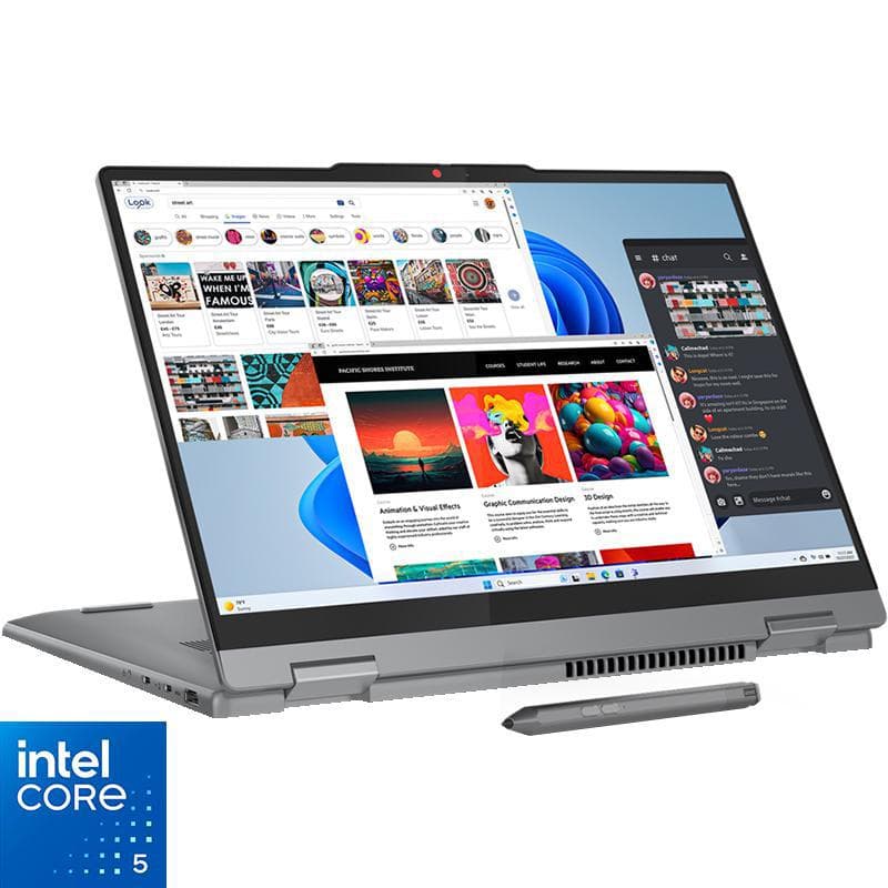 Lenovo IdeaPad 5 2-in-1 Laptop - Convertible, 14", Intel Core 5, 16 GB RAM, 512 GB PCIe NVMe M.2 SSD, Windows 11 Home, Intel Graphics, Foldable (with Stylus)