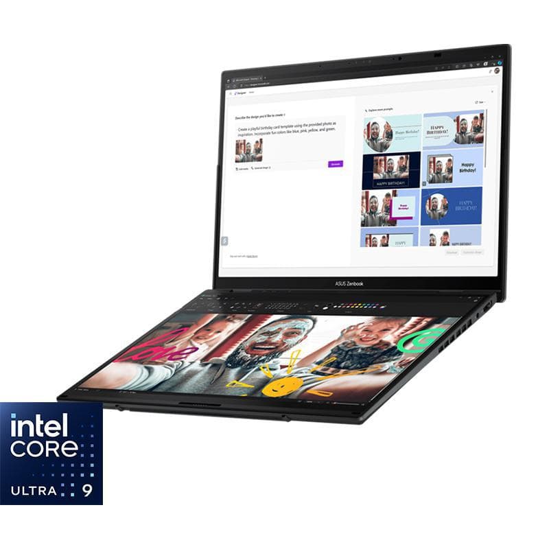 Asus Zenbook DUO Laptop, AI, 14", Intel Core Ultra 9, 32 GB RAM, 2 TB M.2 PCIe NVMe 4.0 SSD, Windows 11 Home, Intel Arc Graphics