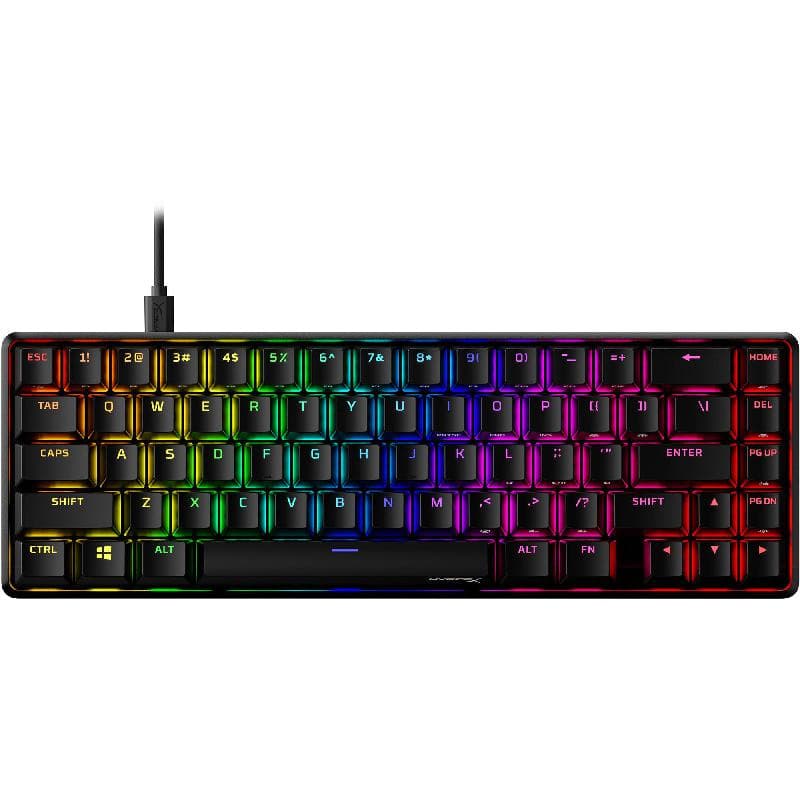 HyperX Alloy Origins 65 Mechanical RGB Red/Aqua Switch Gaming Keyboard, Wired, for Laptop/Desktop Computer/Gaming Desktop Computer/CPU Windows OS