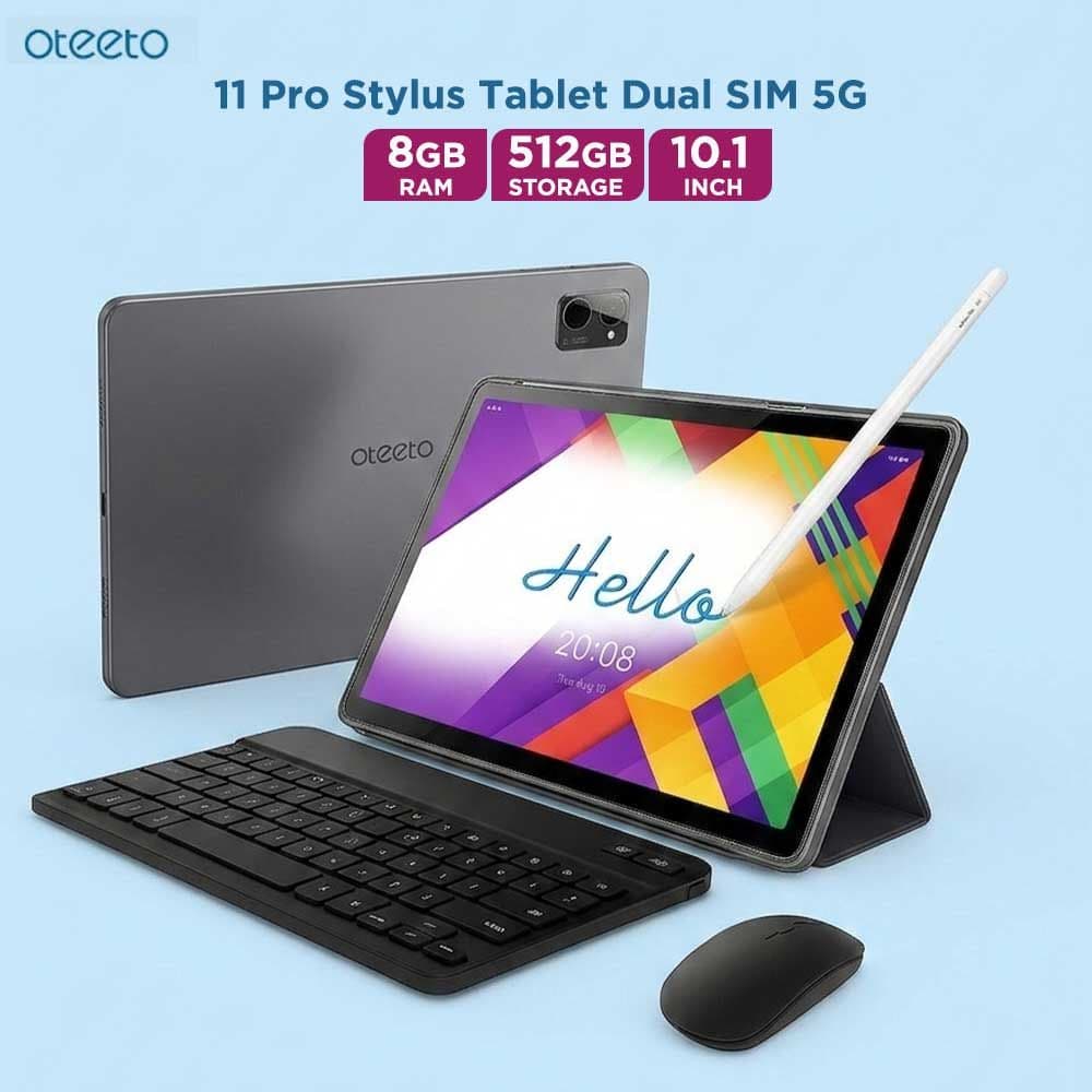 11 Pro Stylus Tablet Dual SIM 5G 10.1 inch Android 14 8GB RAM 512GB Storage by Oteeto