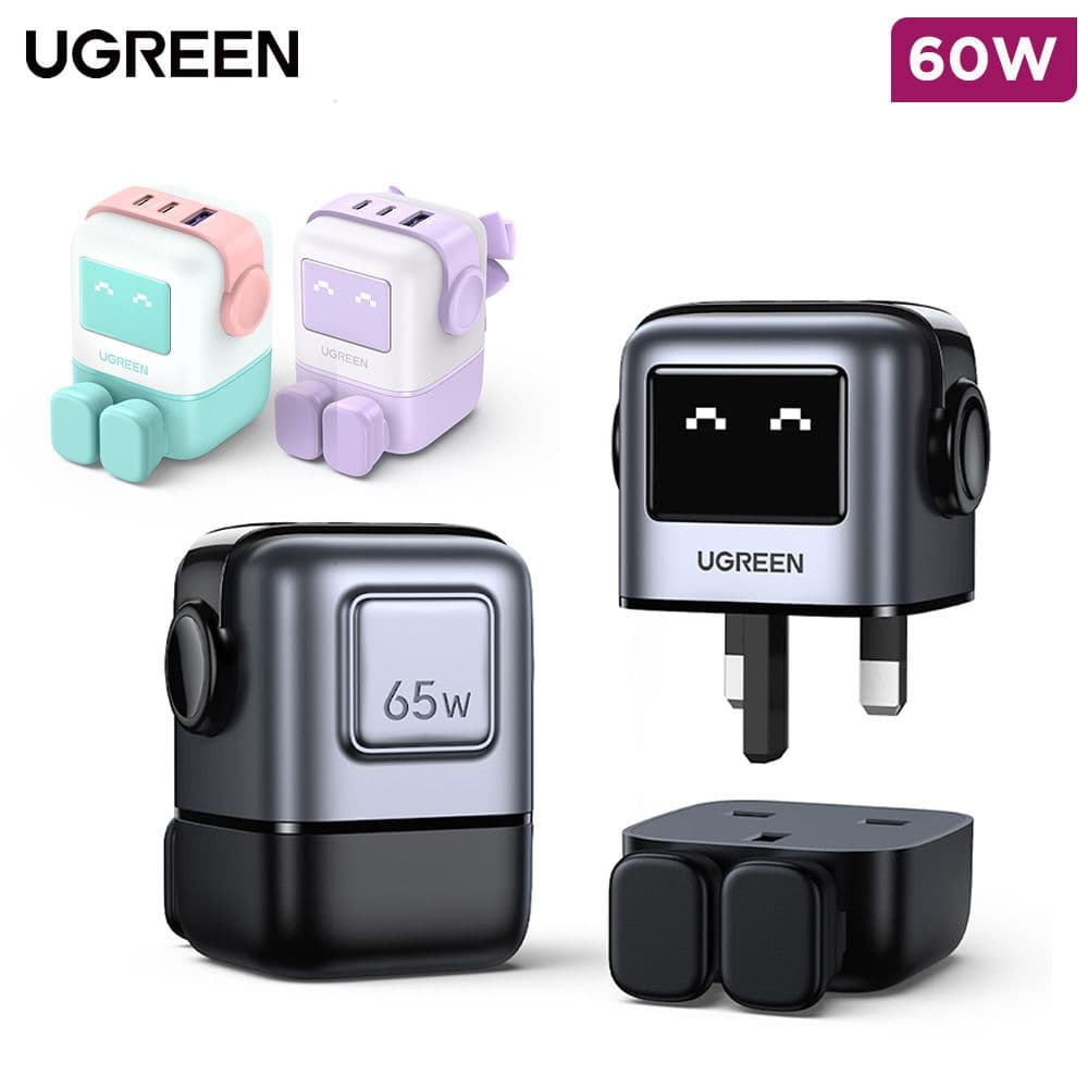 Nexode RG 65W 3-Port GaN Fast Charger UK by UGreen