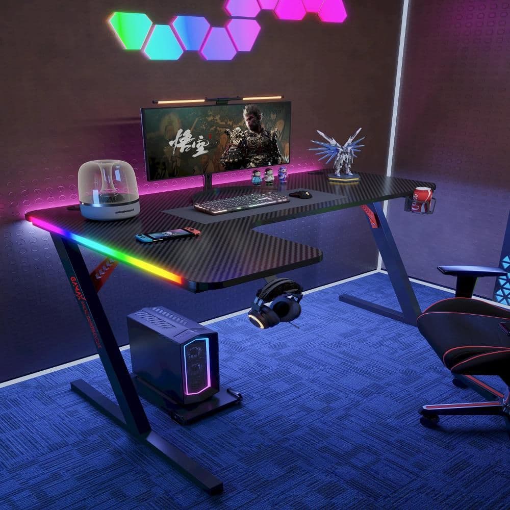 GaMaX Gaming Table L Shaped 140x100x74 cm with Mousepad