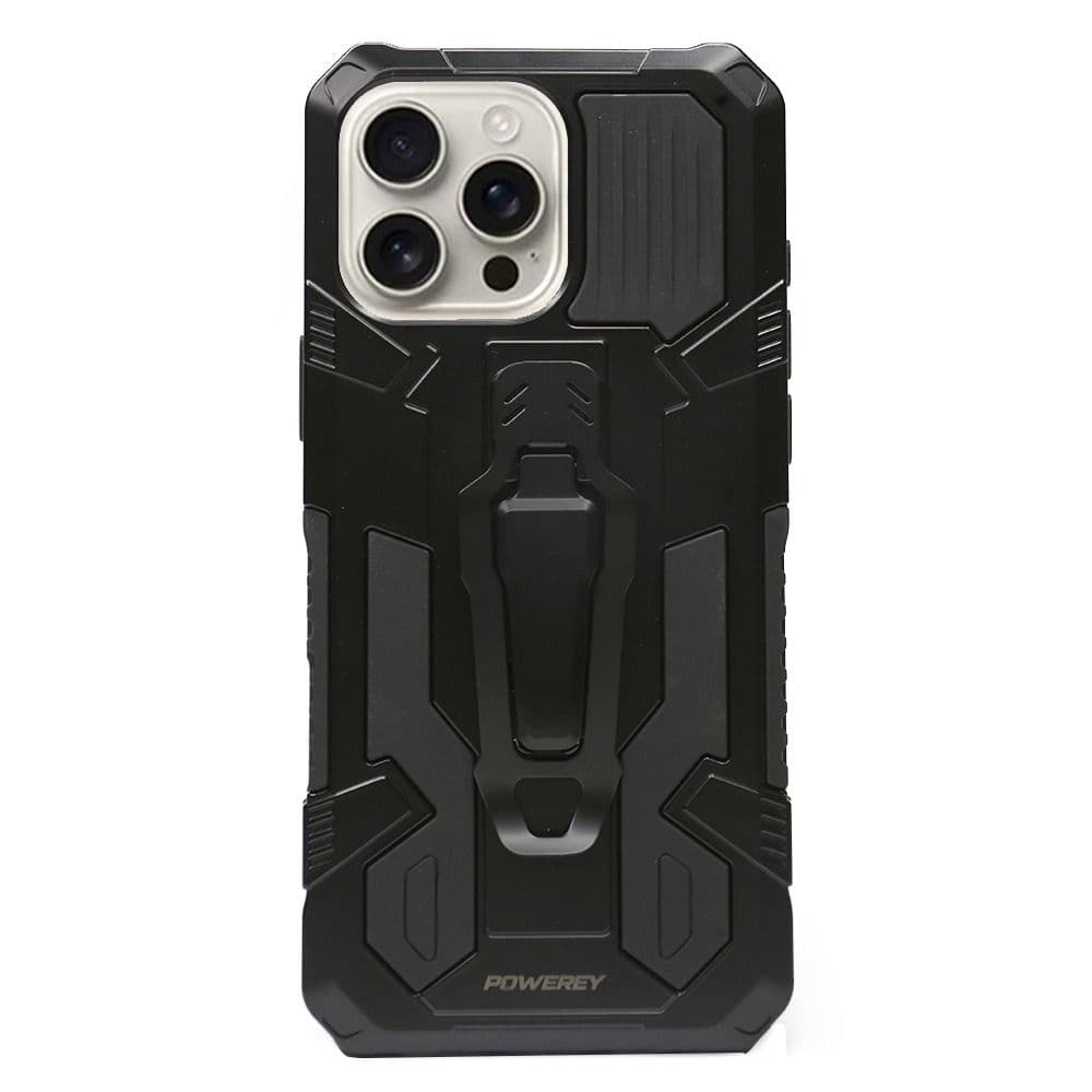 Hishell Armor Case With Clap and Stand For iPhone 16 Pro Max