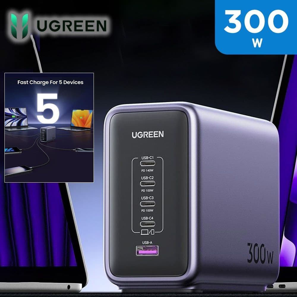 Nexode 300W 5-Port PD GaN Fast Charger UK by UGreen