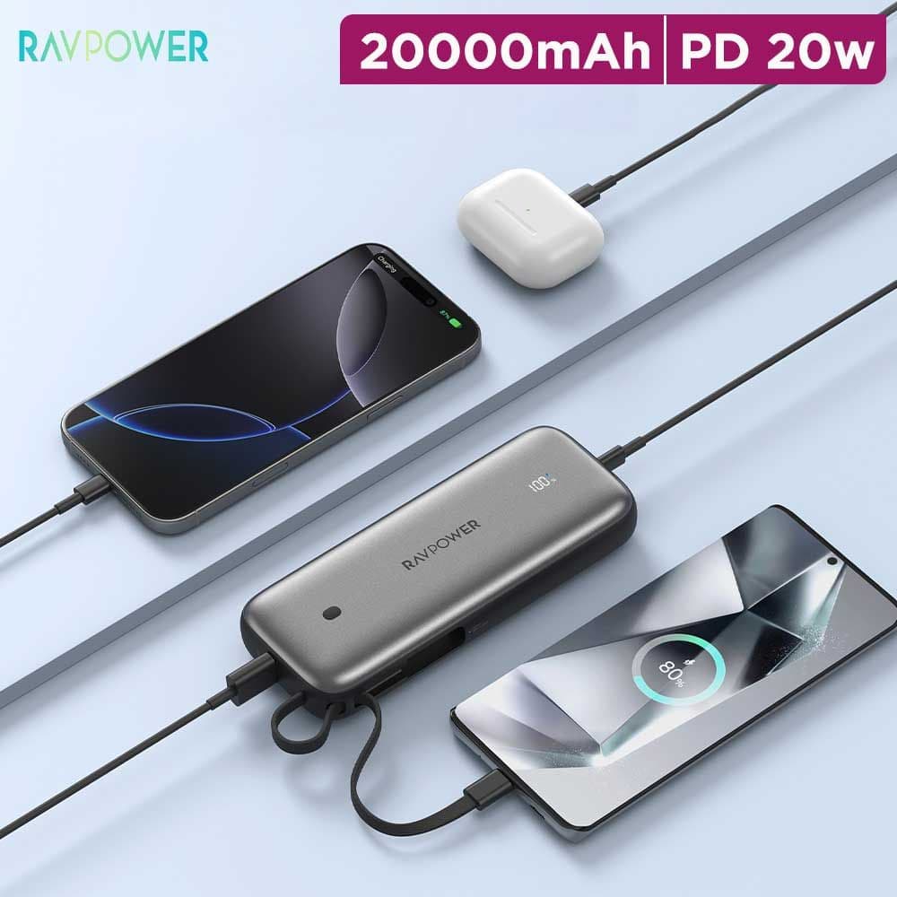 RAVPower RP-PB1224 Pro PD 30W 20000mAh 3-Port Power Bank