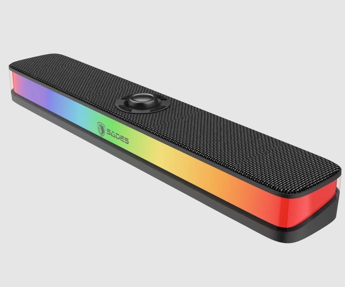 Sades Desktop Soundbar with 6 RGB Modes 11 x 10 x 45cm