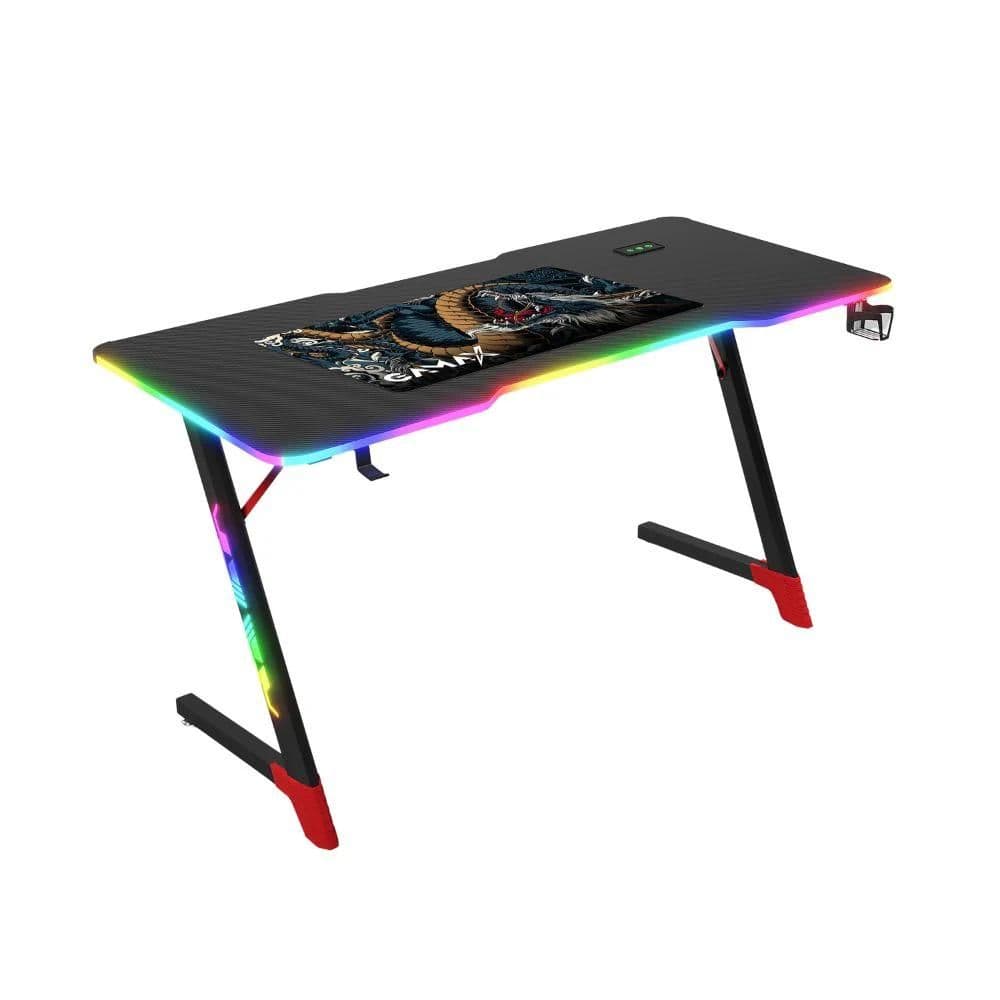 Gamax RGB Gaming Desk 3 Sided Lighting 120 x 60 x 74cm