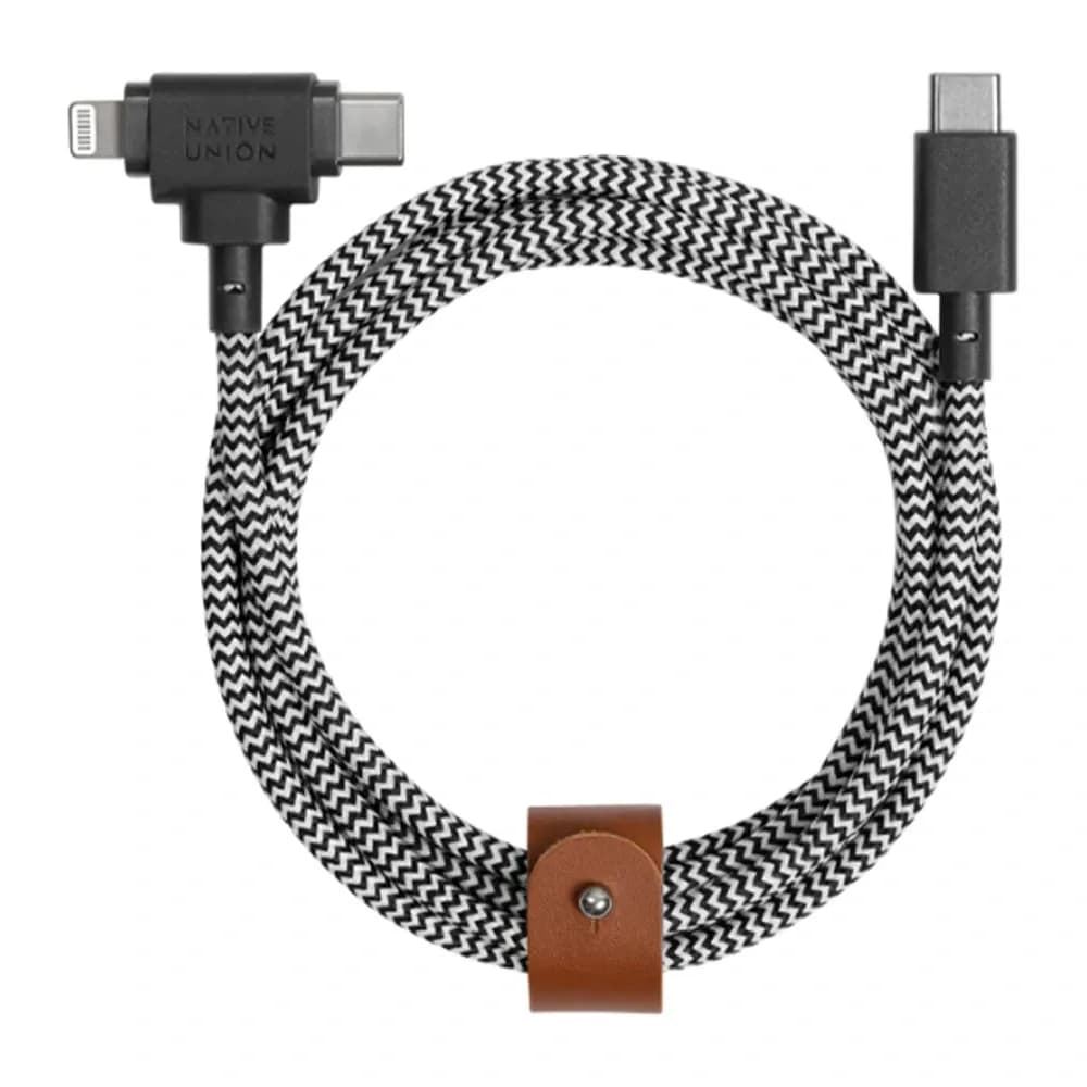 Native Union Belt Cable Duo USB-C + Lightning (1.5m) - Zebra