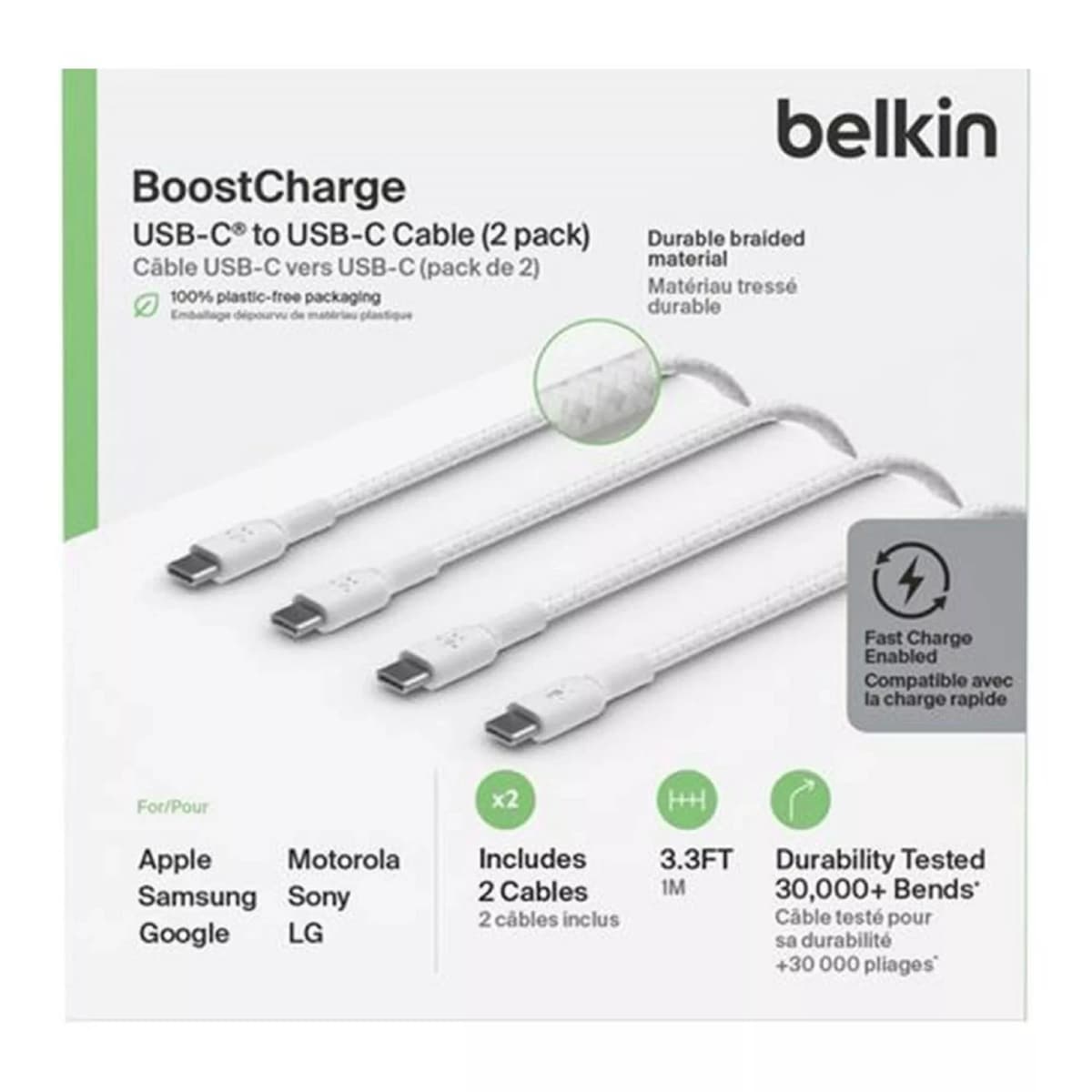 Belkin BoostCharge USB-C to USB-C (2m) Cable (2 Pack)