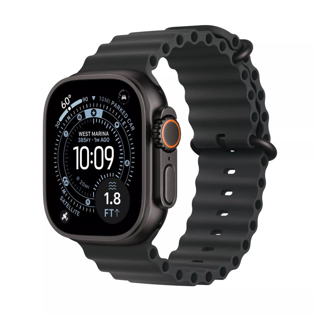 Apple Watch Ultra 3 GPS + Cellular 49mm Black Titanium Case with Black Ocean Band - ONESIZE
