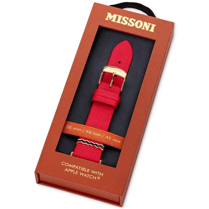 Missoni Zigzag Leather with Rose Gold Logo Apple Watch 38-41mm Strap