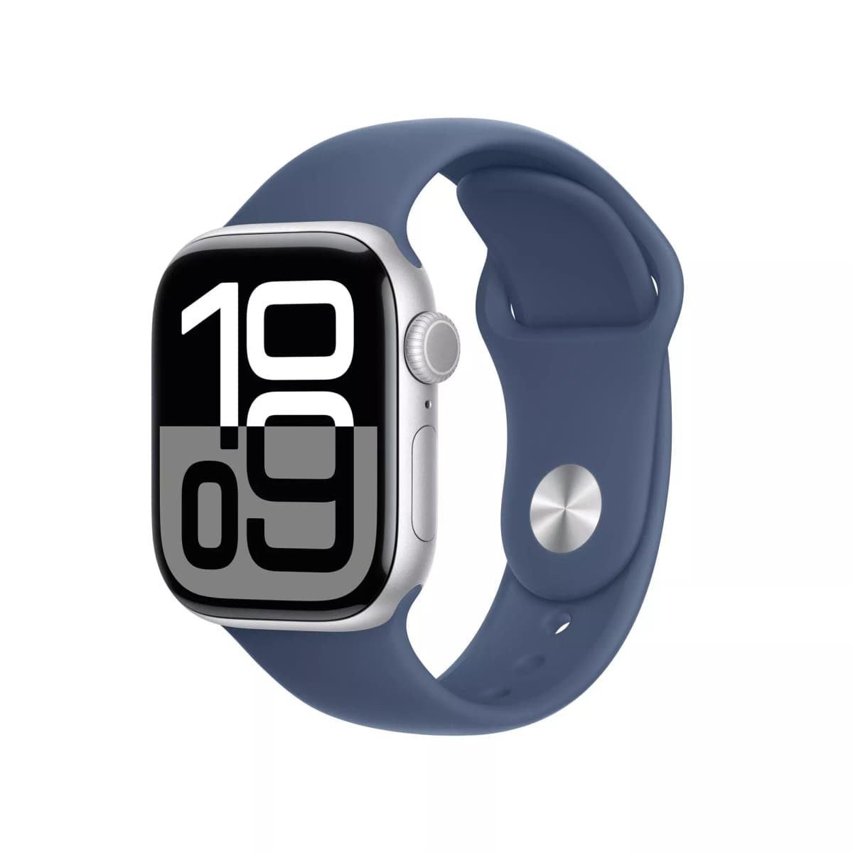 Apple Watch Series 10 42mm (GPS + Cellular) Silver Aluminum Case Denim Sport Band S/M