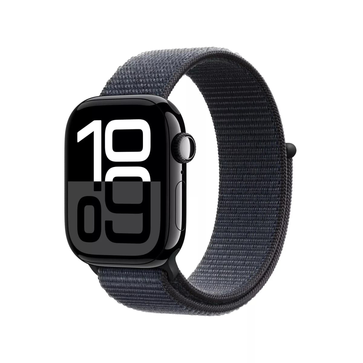 Apple Watch Series 10 GPS + Cellular 42mm Jet Black Aluminium Case with Ink Sport Loop - ONESIZE