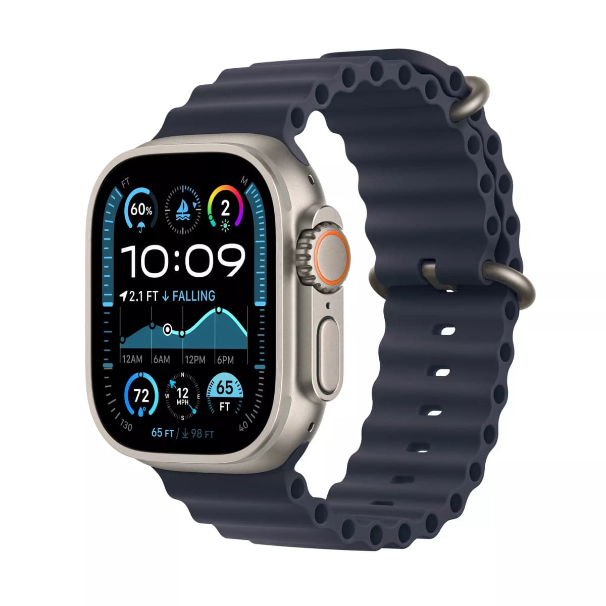 Apple Watch Ultra 2 GPS + Cellular, 49mm Titanium Case with Blue Ocean Band