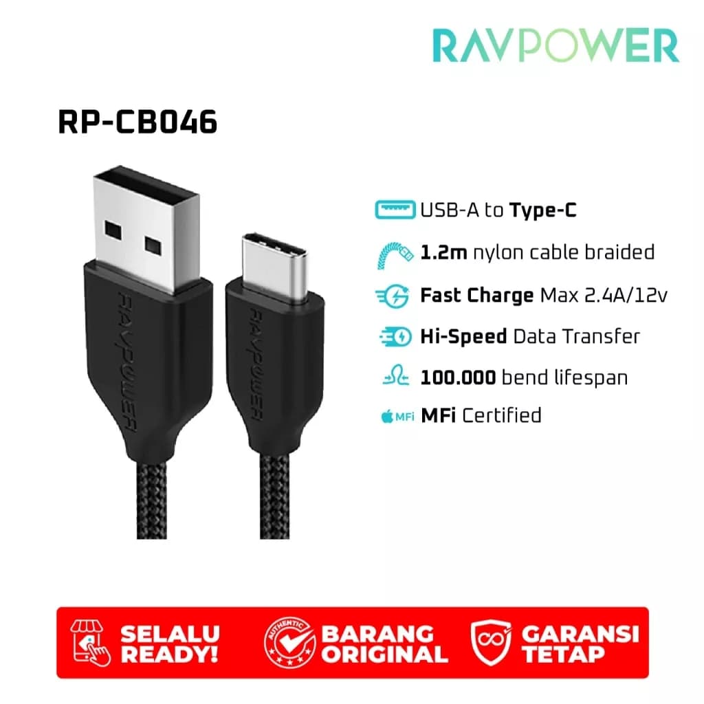 Ravpower Rp-CB046 USB-A - USB-C (1m) Cable