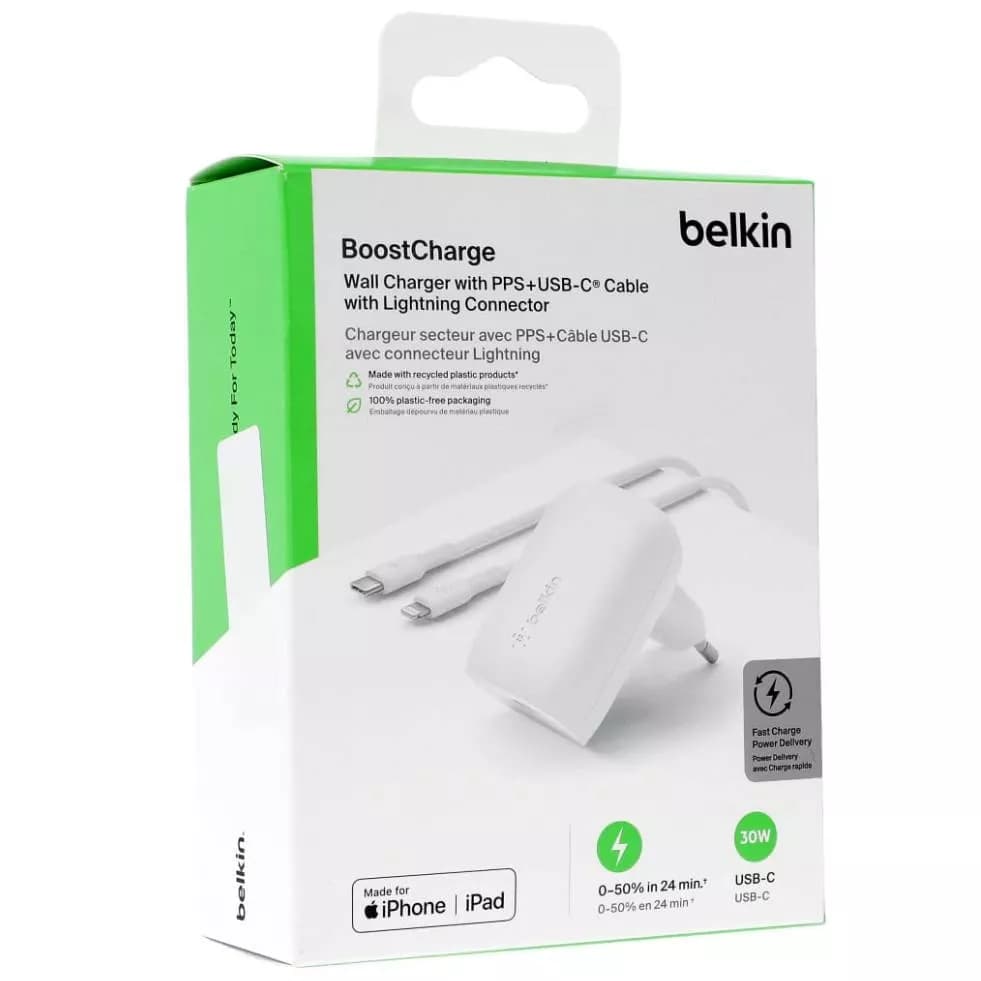 Belkin 30W PD BoostCharge USB-C Cable + Wall Charger