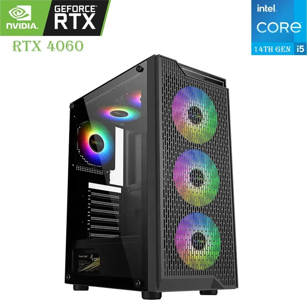 LOVINGCOOL Gaming PC – Intel Core i5 14th Gen, RTX 4060 8GB, 1TB SSD, 16GB RAM