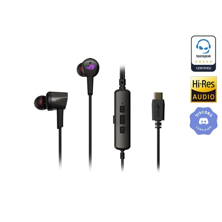 Asus ROG Cetra II USB-C in-ear gaming headphones with noise suppression microphone, Active Noise Cancelation (ANC)