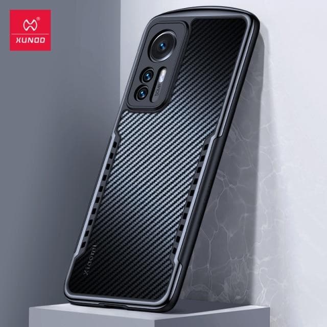Xiaomi 12 Pro Carbon fiber Pattern Bumper Case by XUNDD®️