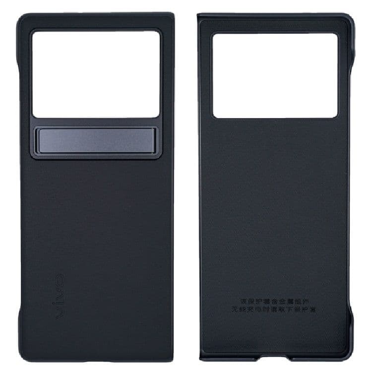 Vivo X Fold+ Plain Leather Stand Case (Official)