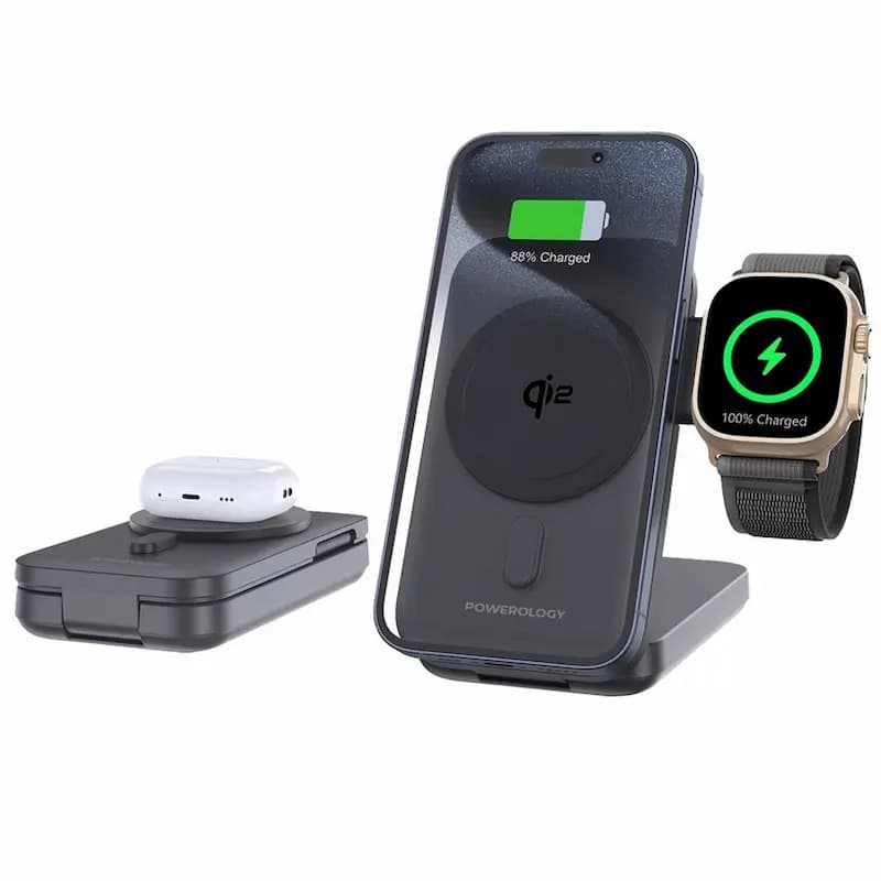 Powerology 10000mAh Qi2 15W iPh15 MagSafe PowerBank – Black (PPBCHA35-BK)