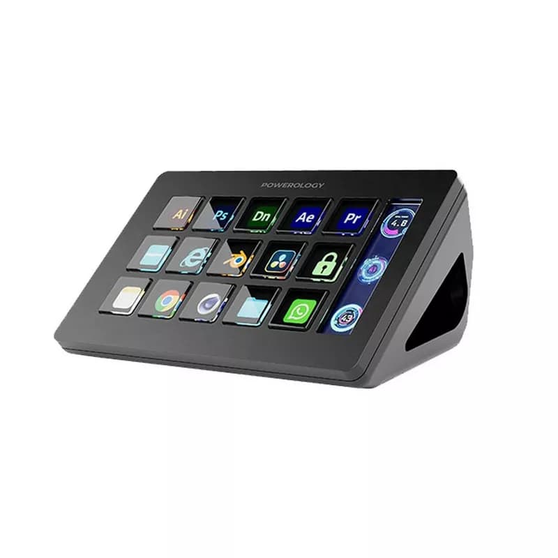 Powerology Stream Deck (Interactive Buttons & Custom Software) – Black (PWSTRDBK)