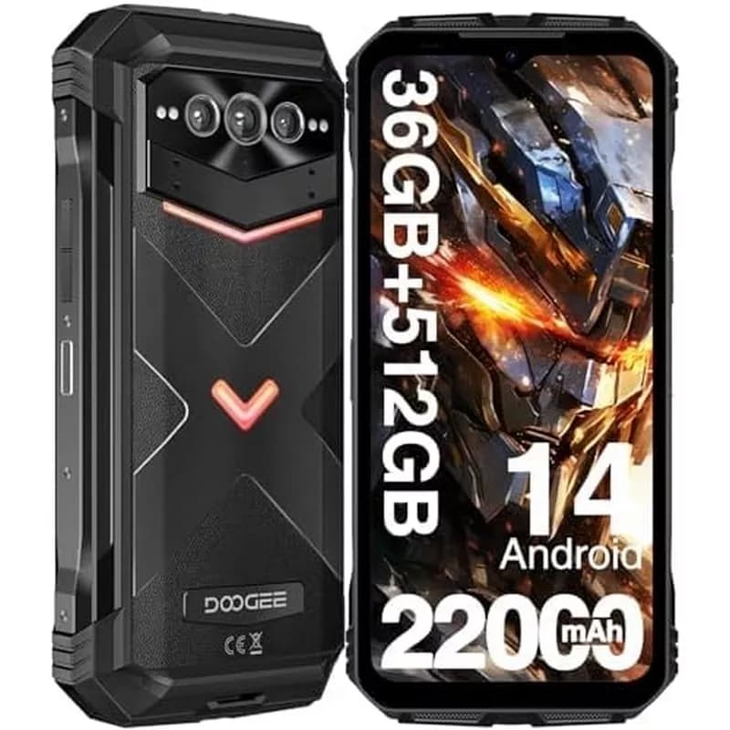 DOOGEE V Max Plus 512GB Memory, 36GB RAM (16GB+Up to 20GB Extended RAM), 22000mAh Large Battery 5G Rugged Smartphone (Global Version)