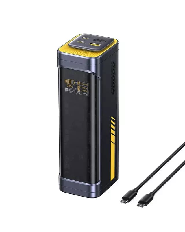 AOHI Starship 40000mAh Power Bank 140W Charger with USB-C to USB-C Cable, 2-in-1 Charging Station + Power Bank