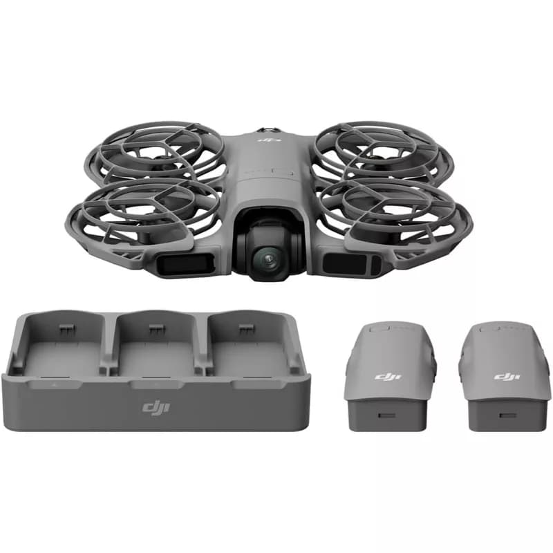 DJI Neo 2 Fly More Combo (Drone Only), 4K Drone With Camera, Palm Takeoff & Landing, Gesture Control, ActiveTrack, Omnidirectional Obstacle Sensing, 3 Batteries