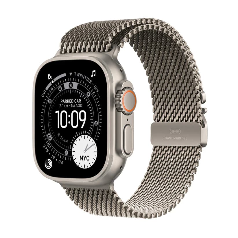 Apple Watch Ultra 3 GPS + Cellular 49mm Black Titanium Case with Black Titanium Milanese Loop - Small