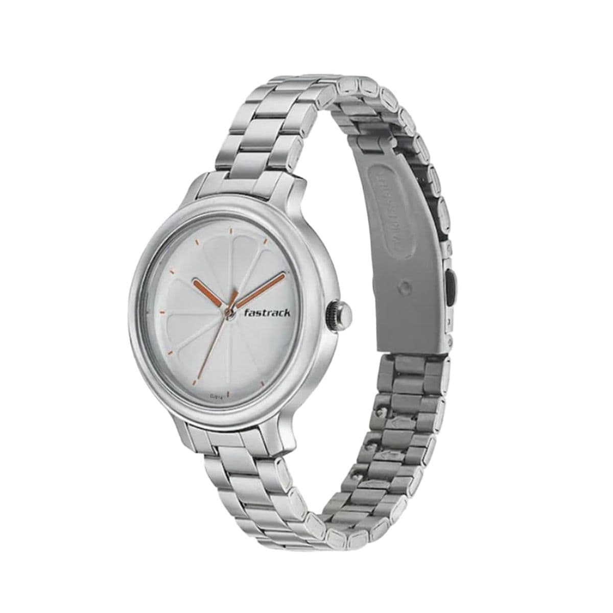 Fastrack Quartz Analog White Dial Stainless Steel Strap Watch for Girls