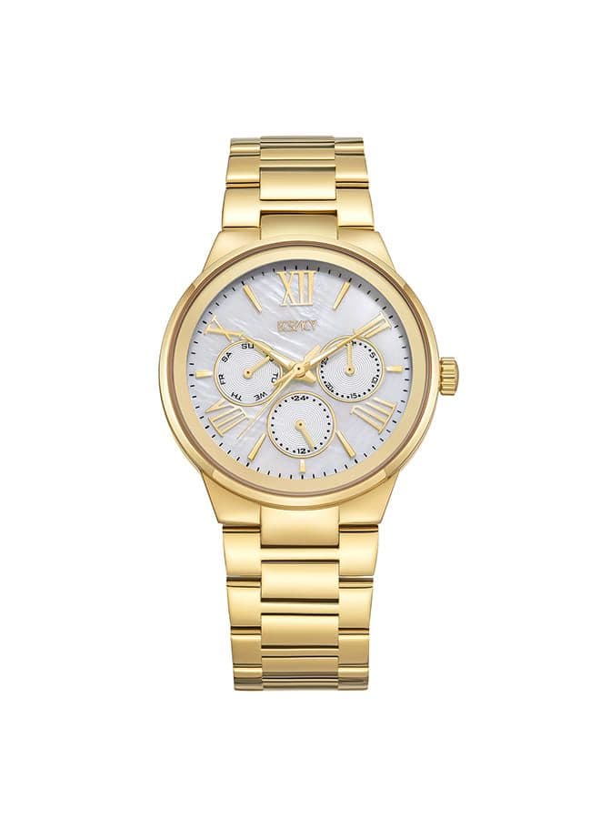 Ecstacy Women's Watch, Multi Function Display and Stainless Steel Strap - E23613-GBGM