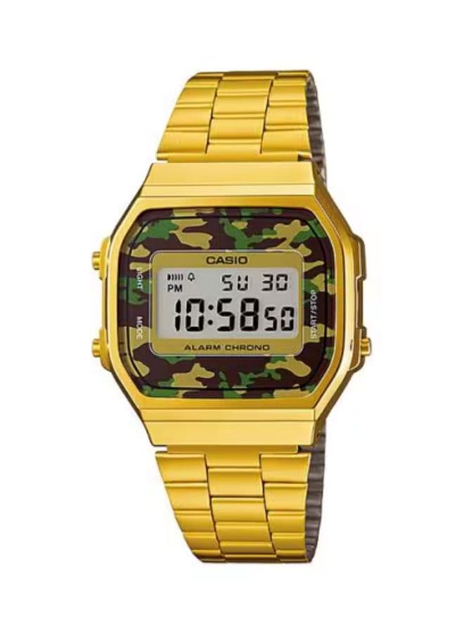 Casio Unisex Watch, Digital Display and Stainless Steel Strap - A-168WEGC-3D