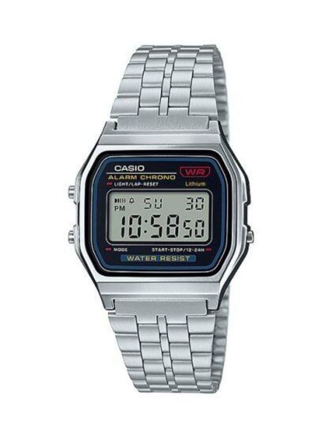 Casio Unisex Watch, Digital Display and Stainless Steel Strap - A159WA-N1DF