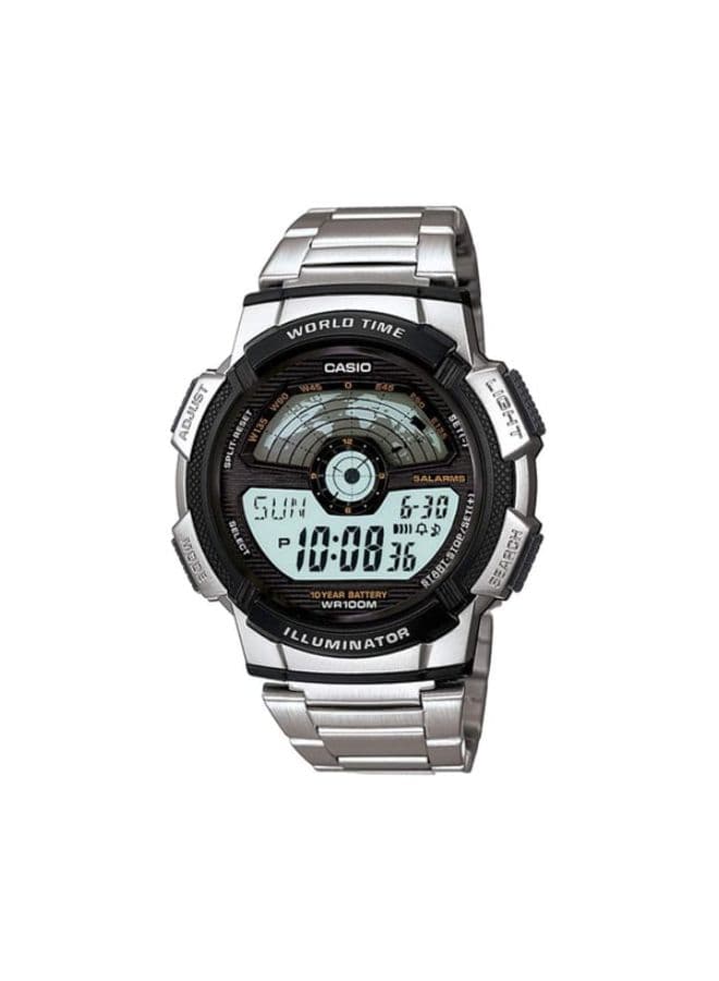 Casio Men's Watch, Digital Display and Stainless Steel Strap - AE-1100WD-1A