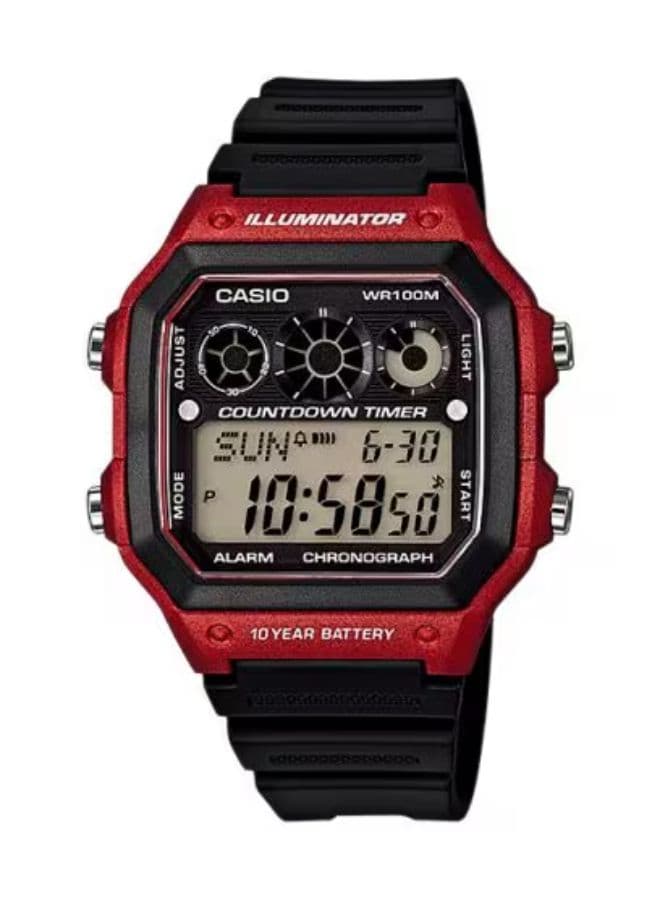 Casio Men's Watch, Digital Display and Resin Strap - AE-1300WH-4A
