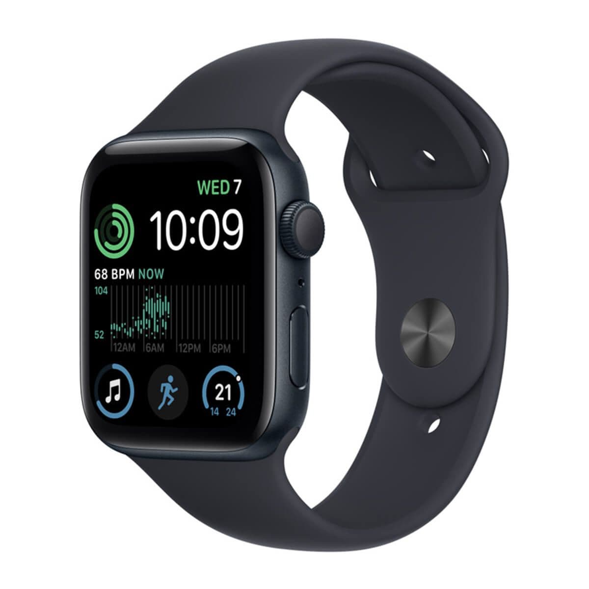 Apple Watch SE 2nd Gen 44mm (GPS) Midnight Aluminum Case Midnight Sport Band S/M