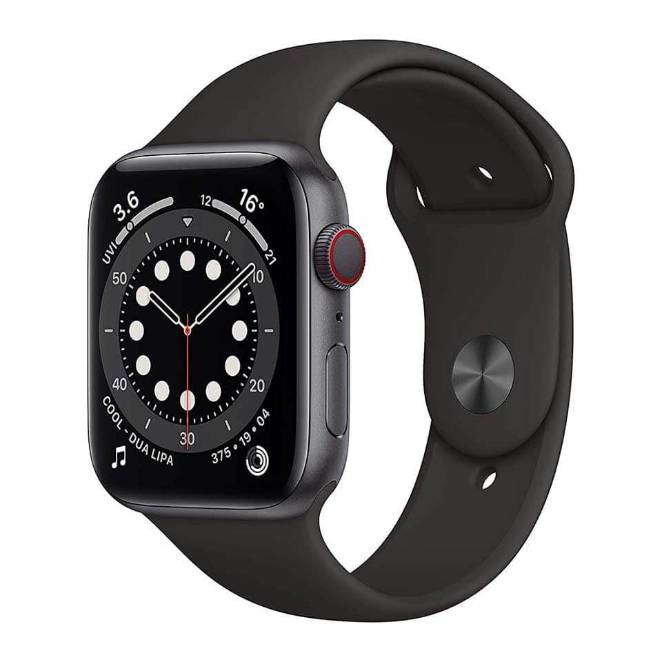 Apple Watch Series 6 44mm Space Gray Aluminum case Sport Band (GPS + Cellular)