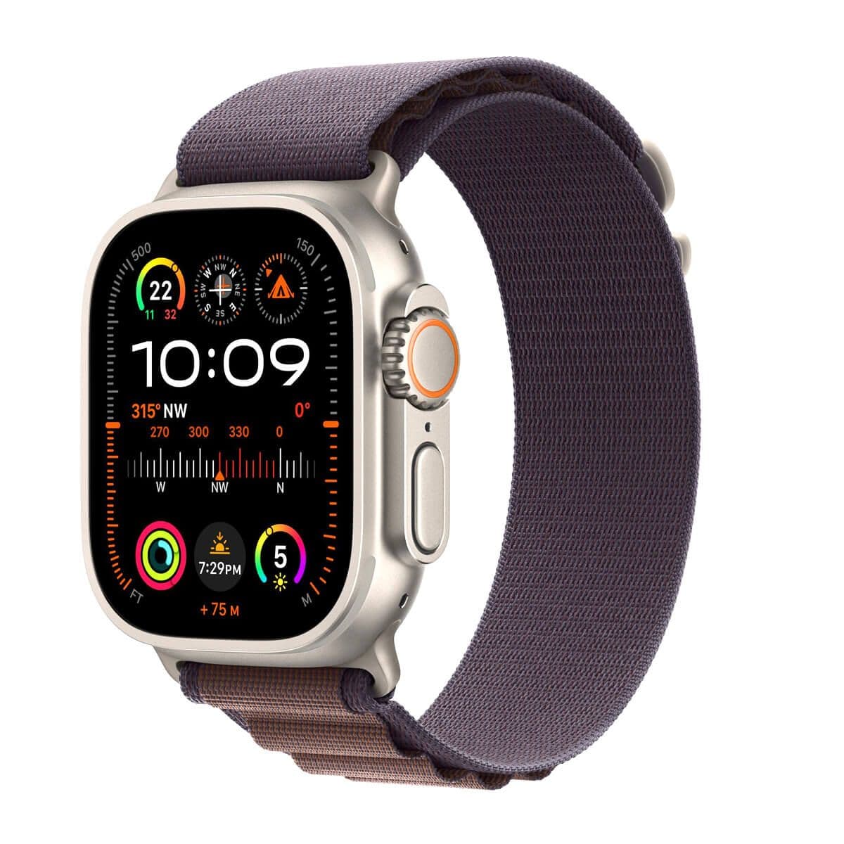 Apple Watch Ultra 2 49mm Titanium Case with Indigo Alpine Loop Large