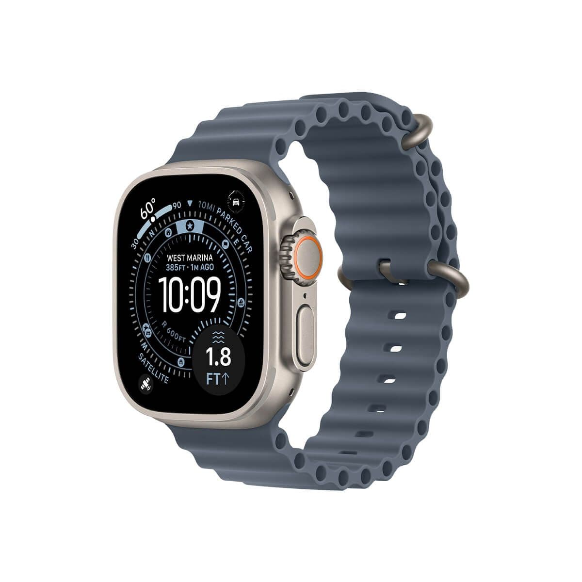 Apple Watch Ultra 3 49mm Natural Titanium Case with Anchor Blue Ocean Band