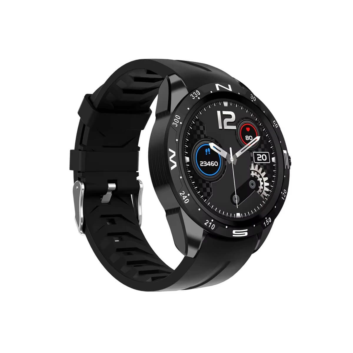 Smartwatch 47mm Ultra Long Standby Red Silicone Strap