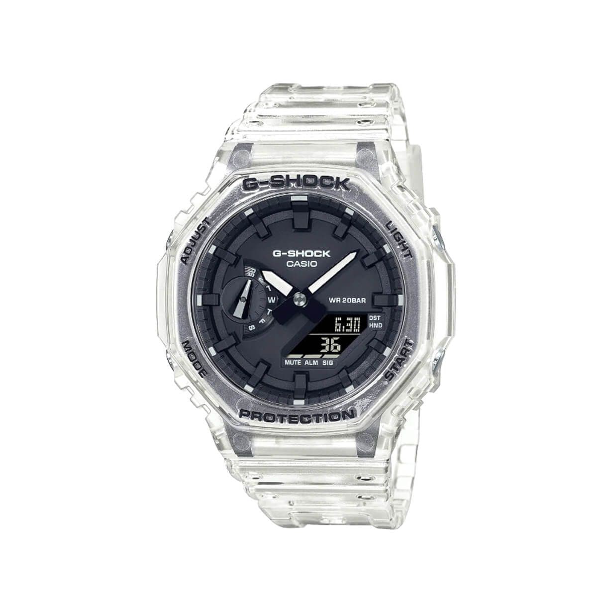 Casio G-Shock Men Resin Transparent Analog-Digital Watch - GA-2100SKE-7ADR