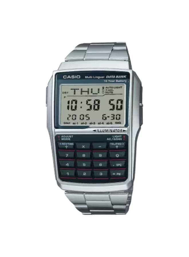 Casio Unisex Watch, Digital Display and Stainless Steel Strap - DBC-32D-1A