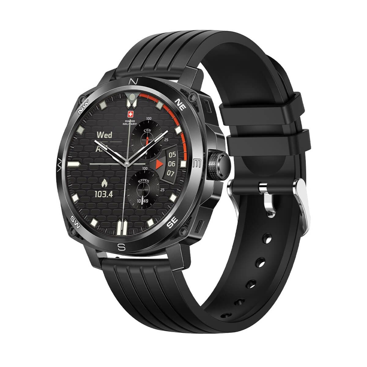 Swiss Military DOM 4 Smartwatch Gun Metal Frame Silicone Strap