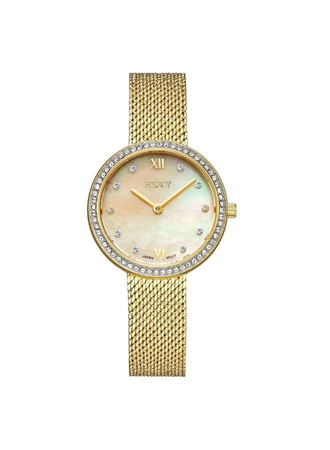 Ecstacy Women's Watch, Analog Display and Mesh Strap - E20506-GMGMC