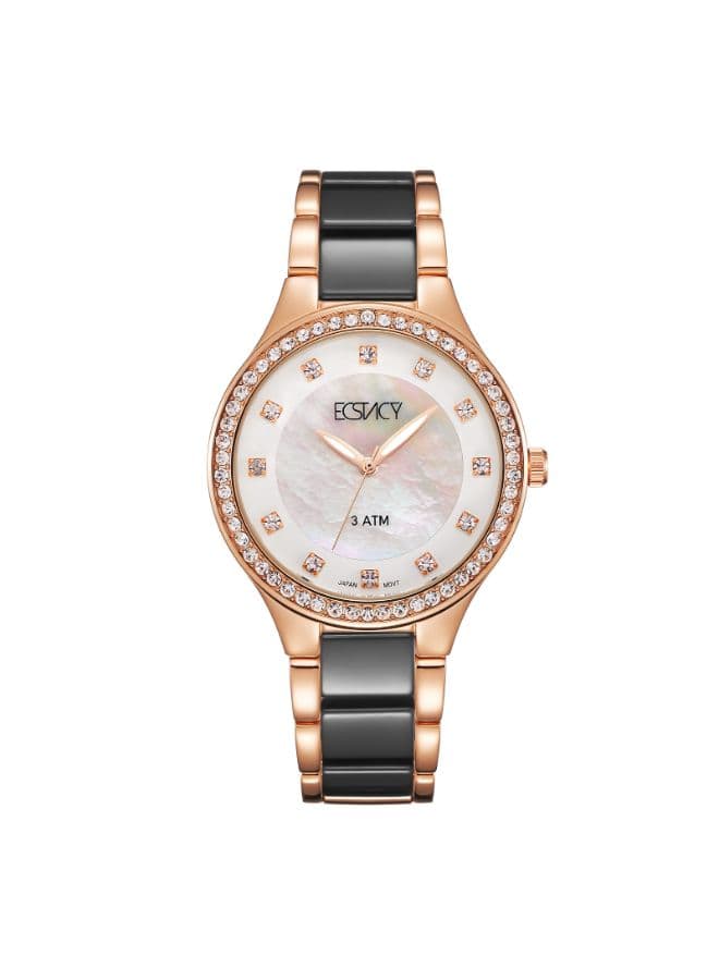 Ecstacy Women's Watch, Analog Display and ceramic Strap - E9511-KCBM